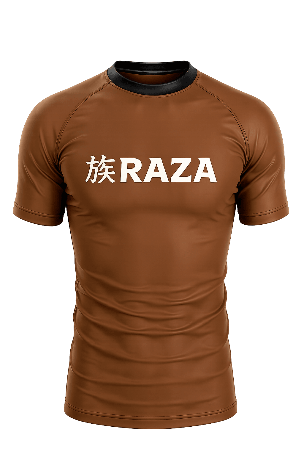Rashguard marrón para Jiu-Jitsu marca Raza, ideal para No-Gi, grappling y MMA