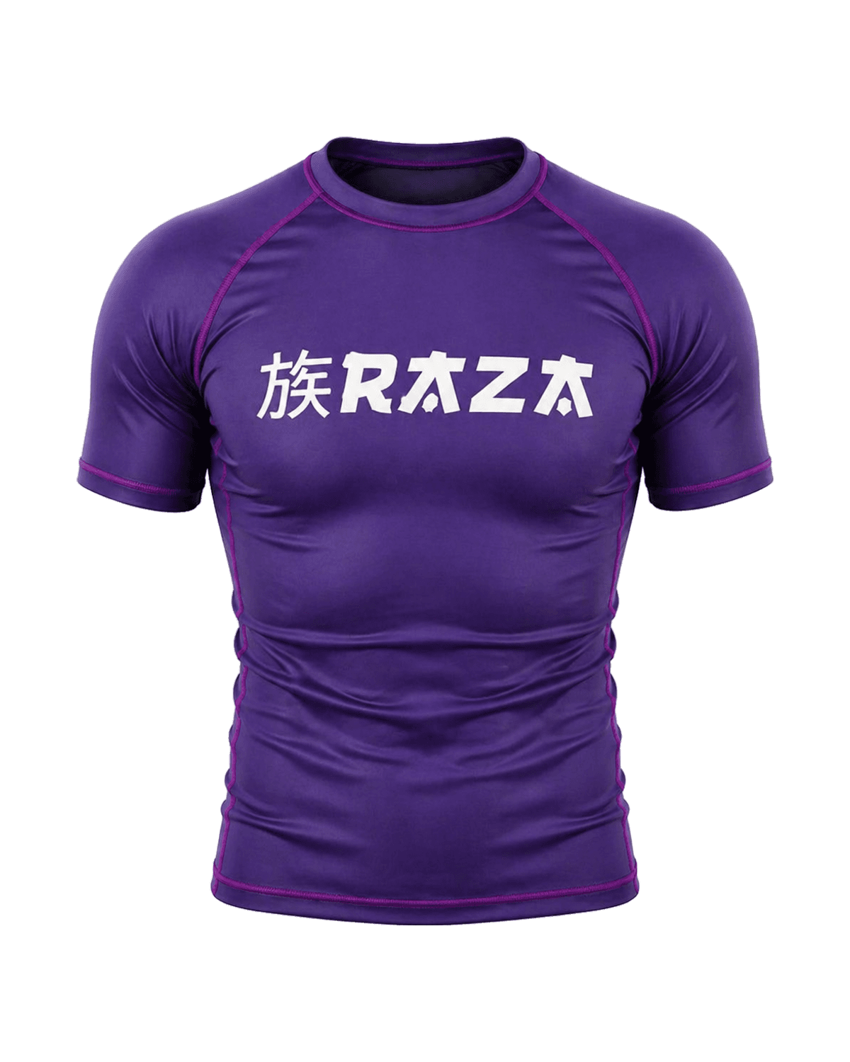 Rashguard morada para Jiu-Jitsu marca Raza, ideal para No-Gi, grappling y MMA